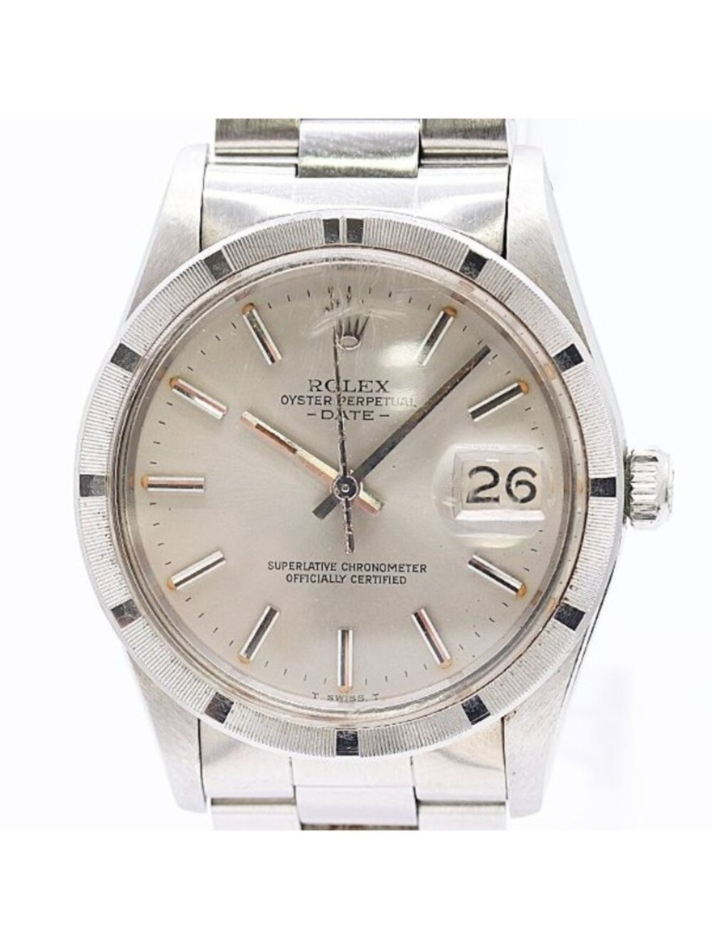 Rolex Oyster Perpetual Date Automatic Winding Silver Dial Watch